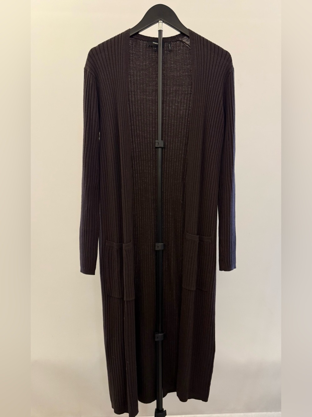 NWT Theory Rib Maxi Cardigan in Noble Wool (Brown)